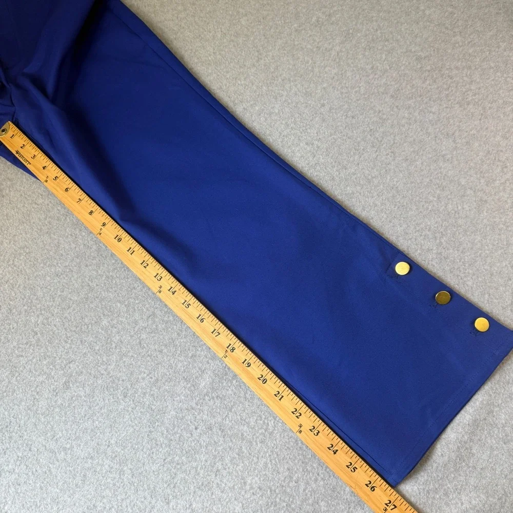 Tyler Boe‎ Royal Blue Ankle Pants Gold Button Career Casual Size 12 NWT